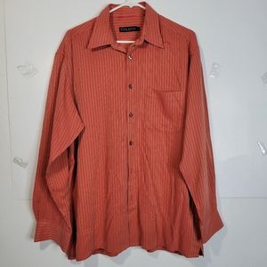 Mens Mark Shale Long Sleeve Button Front Shirt Red/black/yellow Size Large